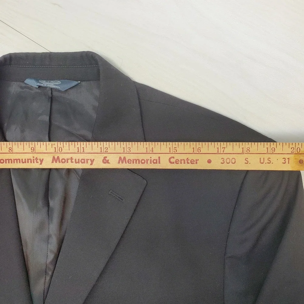 Pronto Uomo Platinum Mens 44R Black 100% Wool 2-Button Blazer Timeless Tailoring